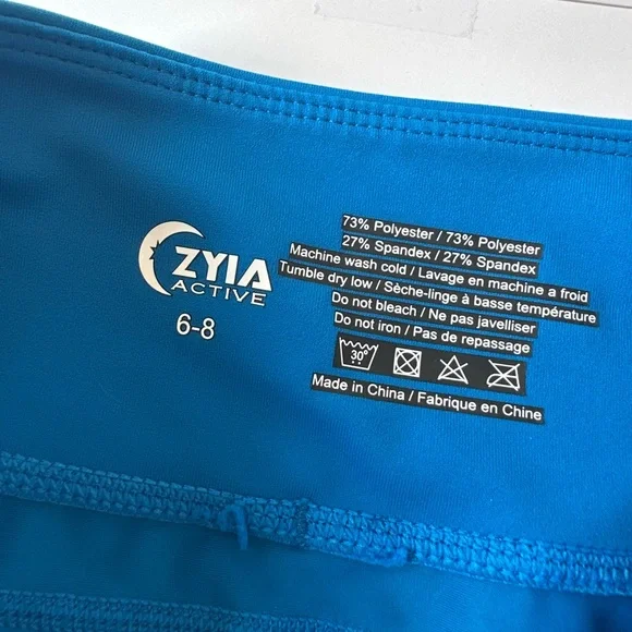 Zyia women’s bright blue 7/8 length leggings with side pockets size 6-8 - Picture 6 of 8